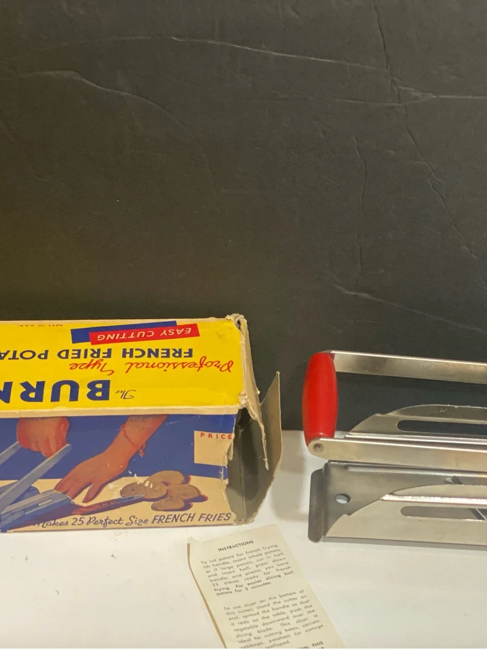 Vintage 1950s Burns Potato Cutter in original box